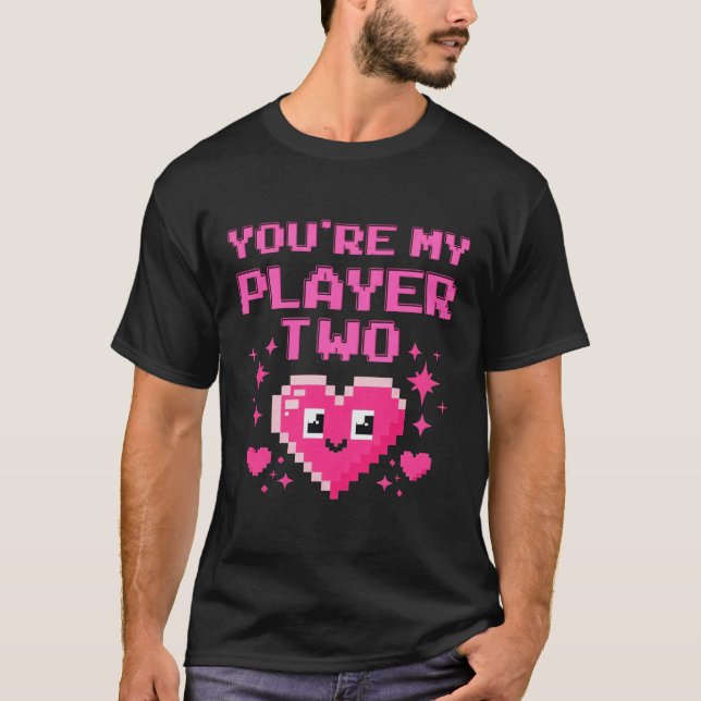 Cute Gamer Kärlek Tee for Par & BFF (Framsida)