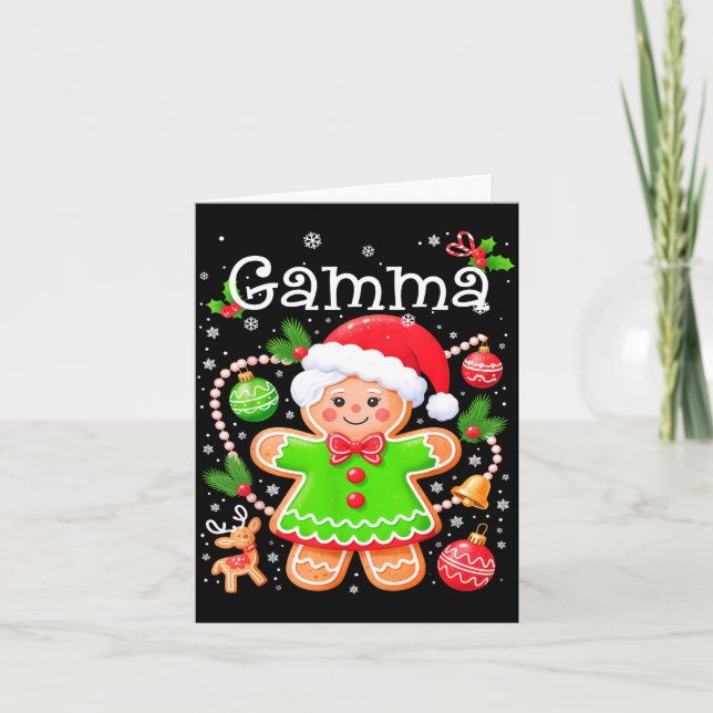 Cute Gamma Gingerbread Family Matching Christmas C Kort (Framsida)