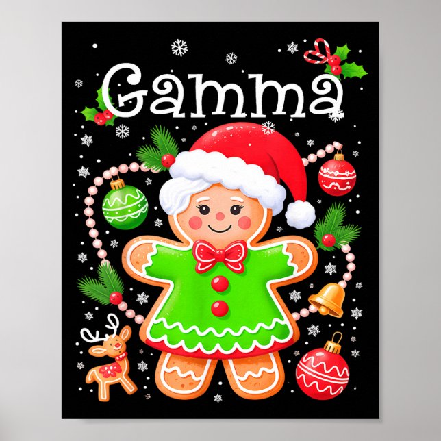 Cute Gamma Gingerbread Family Matching Christmas C Poster (Framsidan)