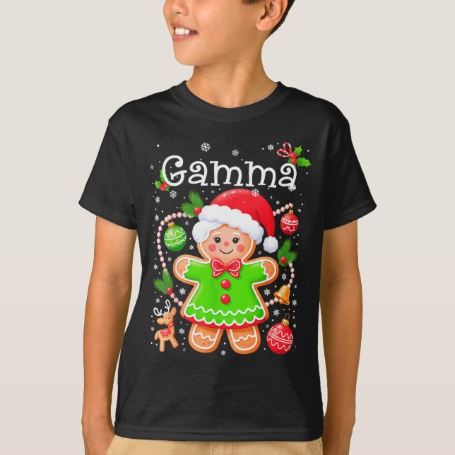 Cute Gamma Gingerbread Family Matching Christmas C T Shirt (Framsida)