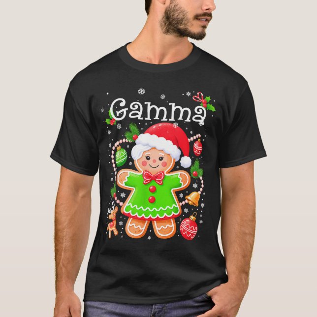 Cute Gamma Gingerbread Family Matching Christmas C T Shirt (Framsida)