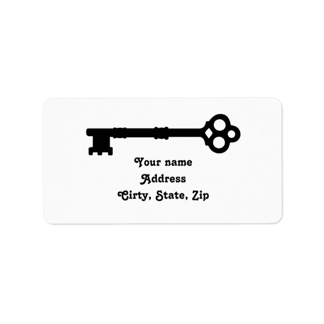 Cute gammaldags antique nyckel adressetikett (Framsidan)