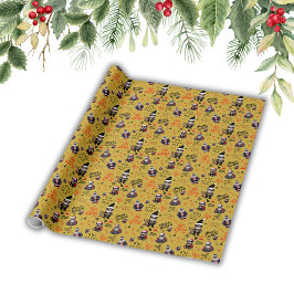 Cute Gangster Santa God jul på Guld | Presentpapper