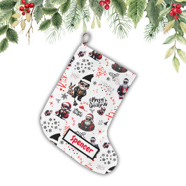 Cute Gangster Santa God jul på White | Stor Julstrumpa