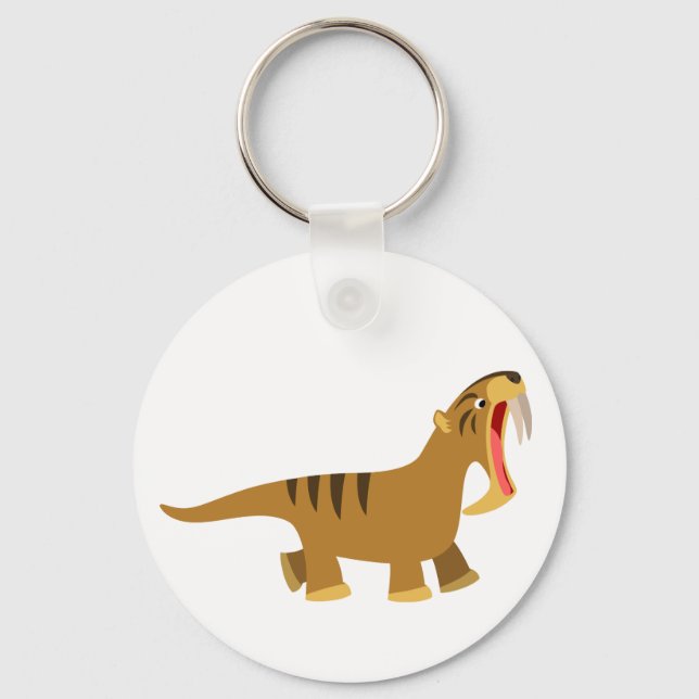 Cute Gaping Mouth Tecknad Thylacosmilus Keychain Nyckelring (Framsida)