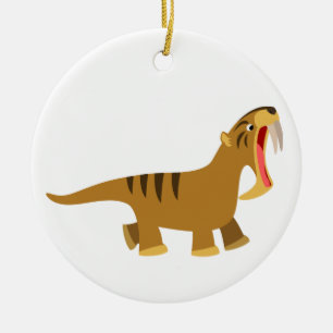 Cute Gaping munnen Tecknad Thylacosmilus Ornament