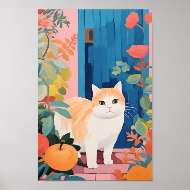 Cute Garden Cat Poster (Framsidan)
