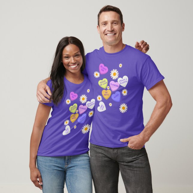 Cute Garden Conversation Hearts Valentine Shirt T (Unisex)