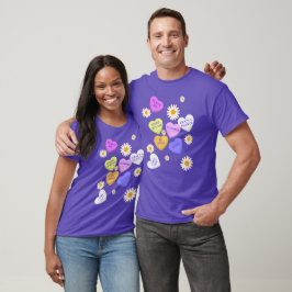Cute Garden Conversation Hearts Valentine Shirt T Shirt