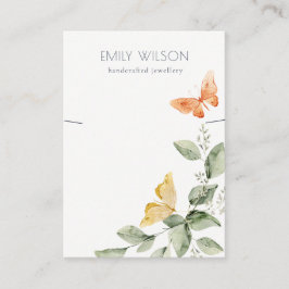 Cute Garden Foliage Butterflies Necklace Visning Visitkort