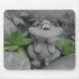 Cute Garden Frog Black White Mousepad Musmatta