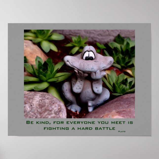Cute Garden Frog Kindness inspirationsoffert Poster (Framsidan)
