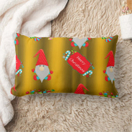 Cute Garden Gnome Guld jul Lumbarkudde