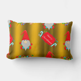 Cute Garden Gnome Guld jul Lumbarkudde