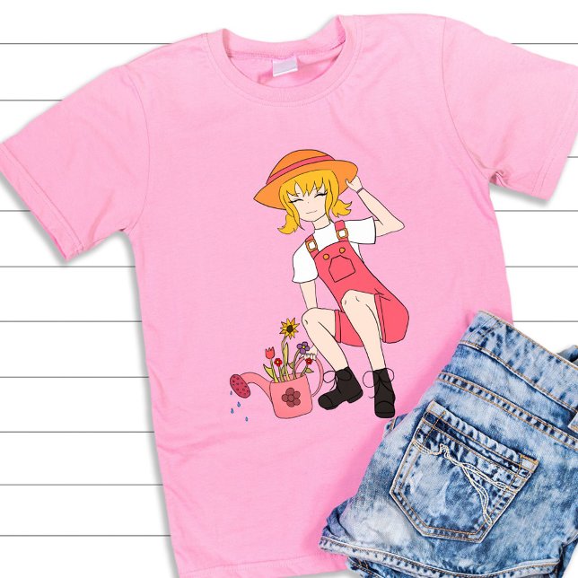 Cute Garden och Flower Girl Blond Hair T Shirt (Skapare uppladdad)