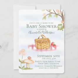 Cute Garden Picnic Baby Shower Inbjudningar