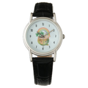Cute Garden Planter med Rainbow & Klöver Armbandsur