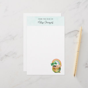 Cute Garden Planter med Rainbow & Klöver Brevpapper