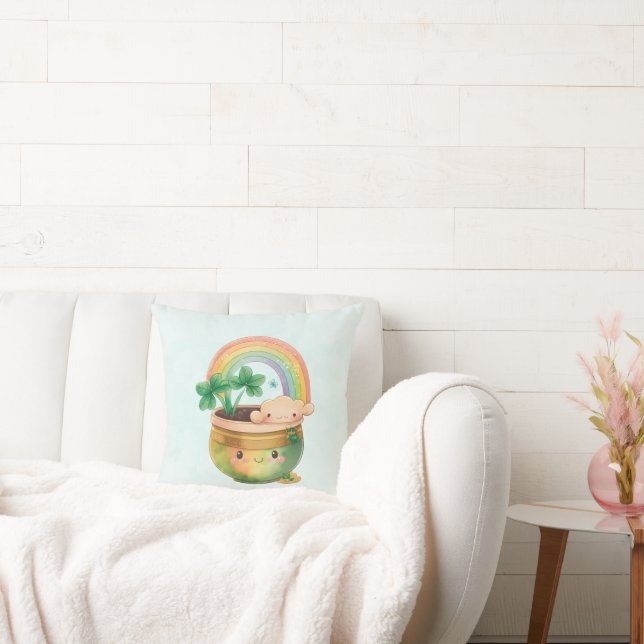Cute Garden Planter med Rainbow & Klöver Kudde (Soffa)