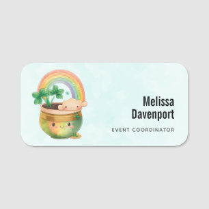 Cute Garden Planter med Rainbow & Klöver Namnbricka