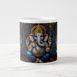 Cute Garnesh Gud, elefant, blå mosaik Jumbo Mugg