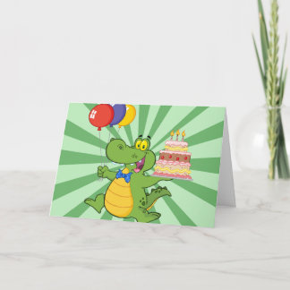 Cute Gator Födelsedagskort Kort