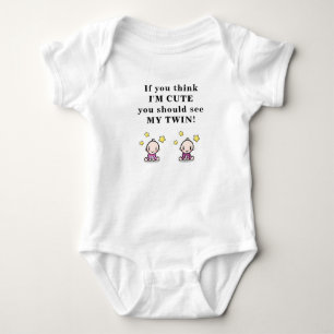 Cute-gåva till twillingar i baby, kroppsdräkt f t shirt