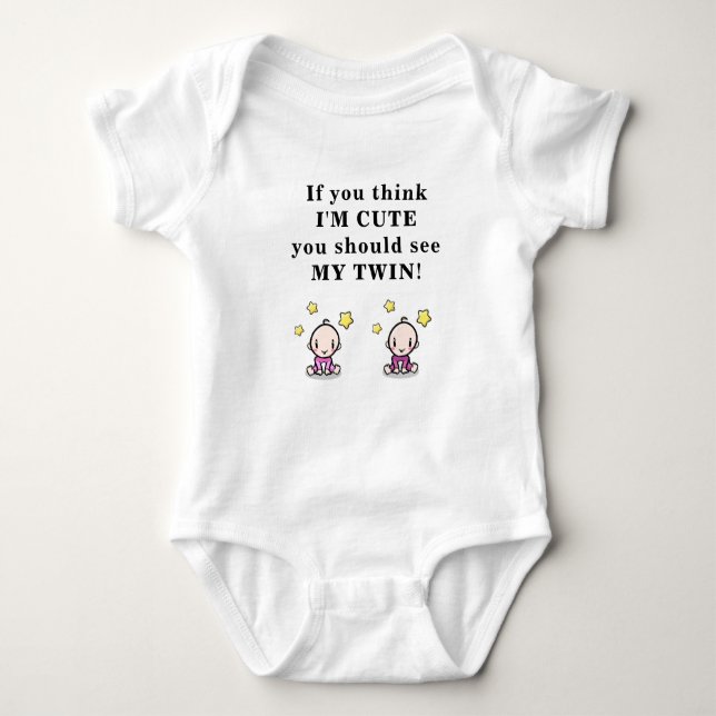 Cute-gåva till twillingar i baby, kroppsdräkt för  t shirt (Framsida)