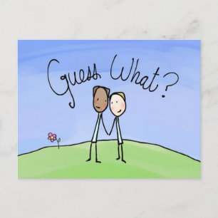 Cute Gay Couple Gissa vad Vykort