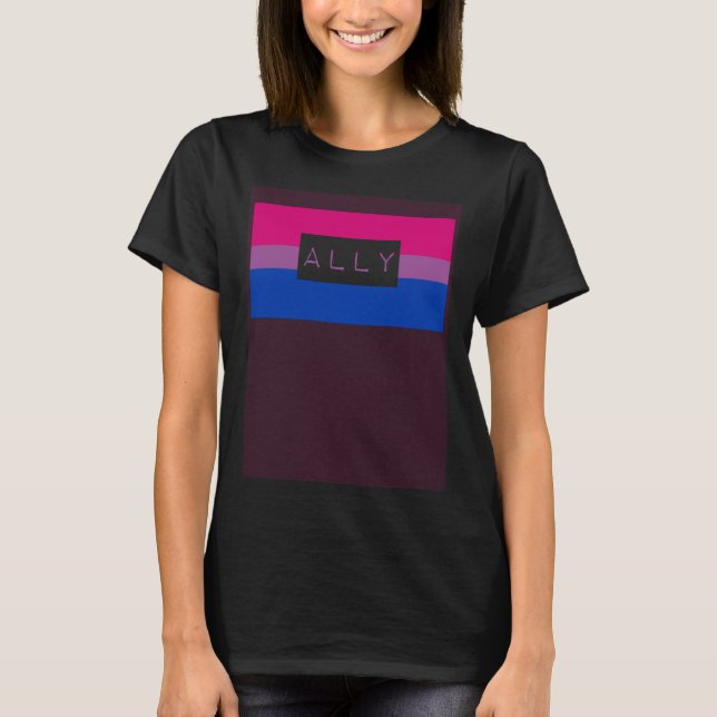 Cute Gay LGBTQ Ally Bisexual Pride Flag Queer Love T Shirt (Framsida)