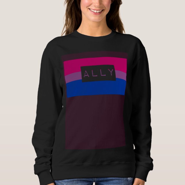 Cute Gay LGBTQ Ally Bisexual Pride Flag Queer Love T Shirt (Framsida)