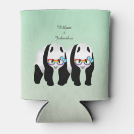 Cute Gay Pandas Rainbow Glass Wedor Favor