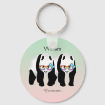 Cute Gay Pandas Rainbow Wearing Glass