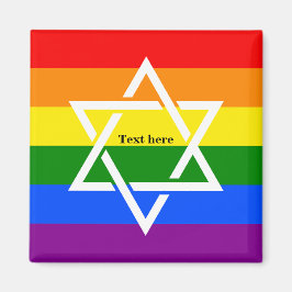 Cute Gay Rainbow Flagga Jewish Star of David Magne Magnet