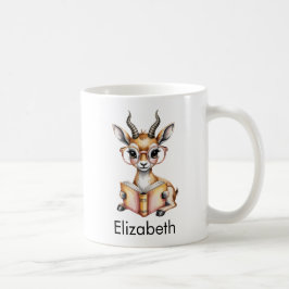 Cute Gazelle Reading a Book Custom Kaffemugg