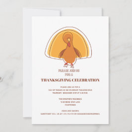 Cute Ge tack Turkiet Thanksgiving Inbjudningar