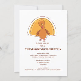 Cute Ge tack Turkiet Thanksgiving Inbjudningar