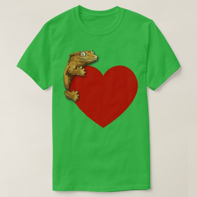 Cute Gecko Kärlek T Shirt (Design framsida)