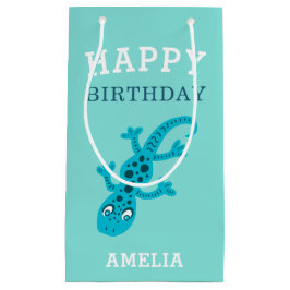 Cute Gecko Lizard Blue Boy Barns födelsedag