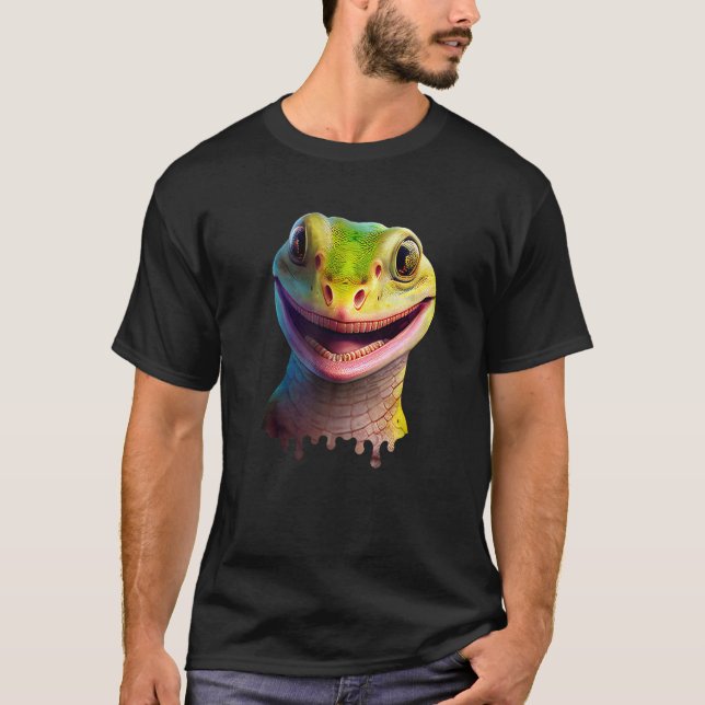 Cute Gecko  Wildlife Lizard  1 T Shirt (Framsida)