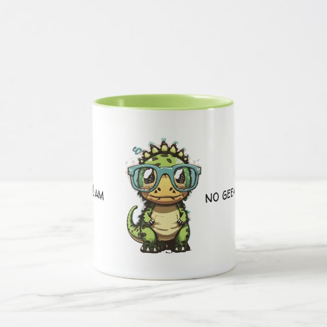 Cute Geek Dinosaur Mugg (Center)