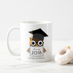Cute Geeky Student Uggla Personlig Studenten Kaffemugg