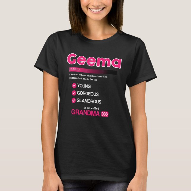 Cute Geema Mother Grandma Matching Family  Mother  T Shirt (Framsida)