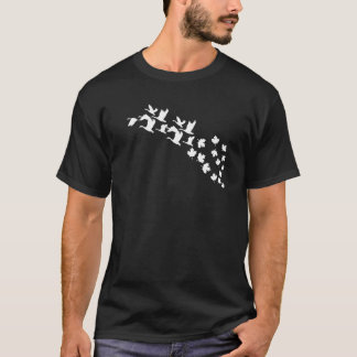 Cute Geese Flies Maple Löv Goose Kanada-dagen T Shirt