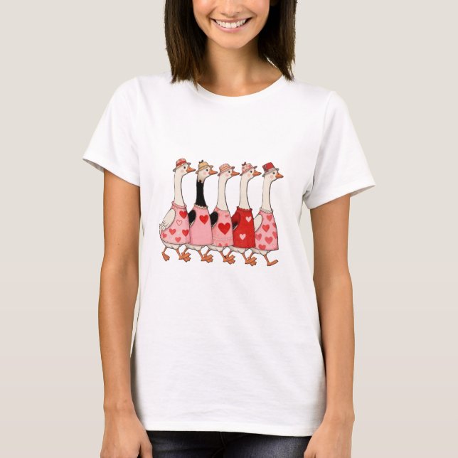 Cute geese valentine  t shirt (Framsida)
