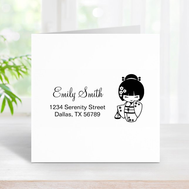 Cute Geisha Girl Adress Stämpel (Skapare uppladdad)