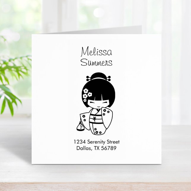 Cute Geisha Girl Adress Stämpel (Skapare uppladdad)