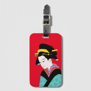 Cute Geisha Japansk konst Bagagebricka