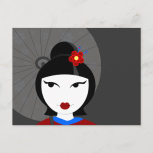 Cute Geisha Vykort