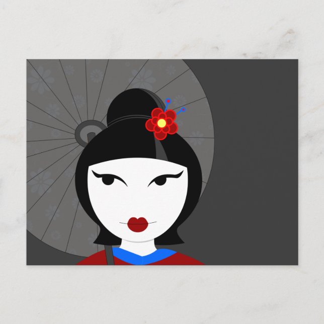 Cute Geisha Vykort (Framsida)